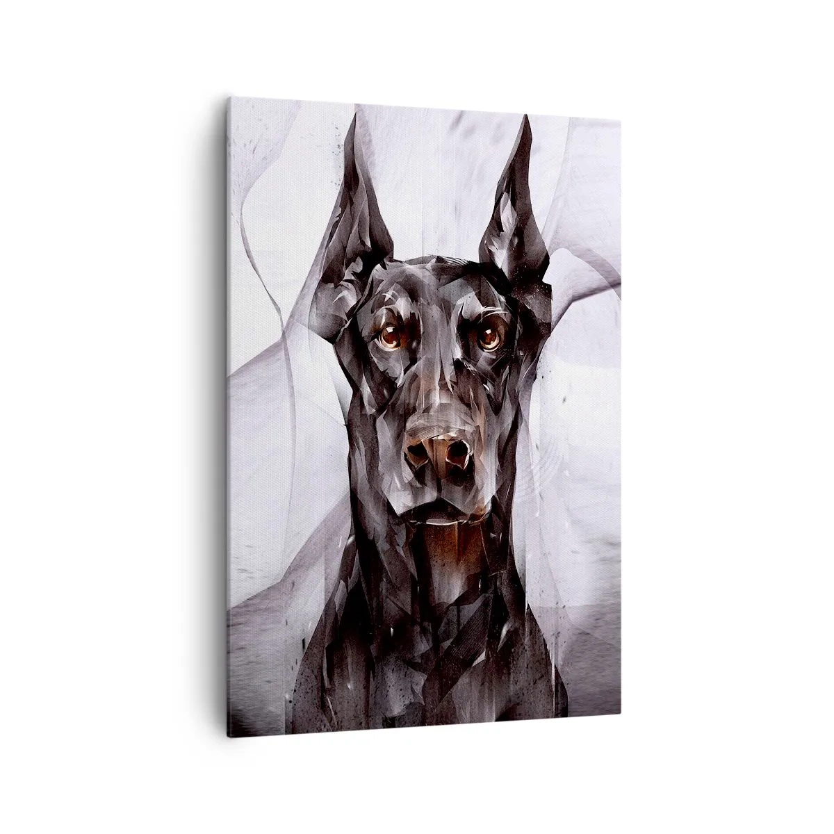 Bild auf Leinwand - Leinwandbild - Abstraktes Porträt eines Hundes in künstlerischer Herangehensweise - 70x100cm - Edelgeboren - Moderne Wanddekoration für Wohnzimmer und Schlafzimmer ARTTOR