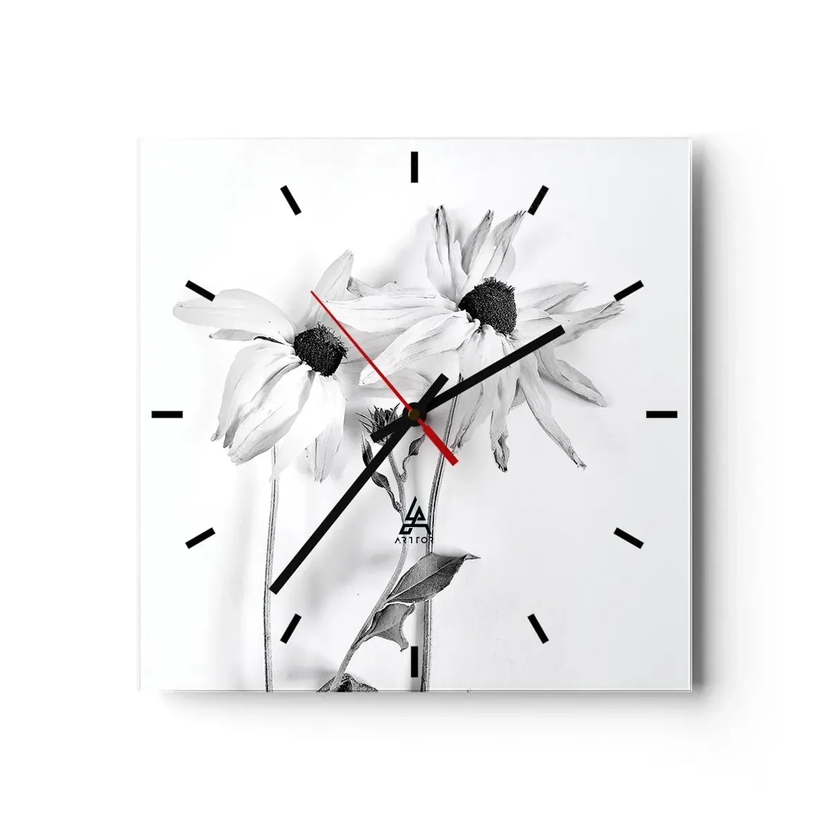 Wanduhr - Glasuhr - Niemand will allein sein - 40x40 cm