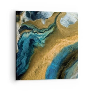 Bild auf Leinwand - Leinwandbild - Blau - Gelb - gegenseitige Beeinflussung - 70x70 cm