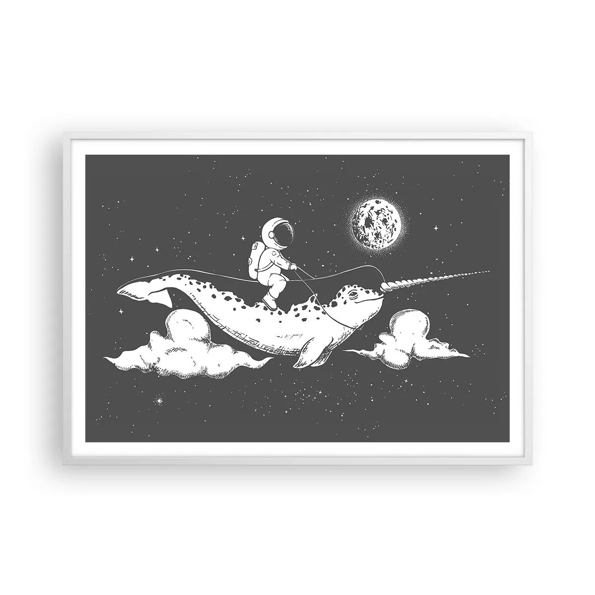 Poster in einem weißen Rahmen - Weltraumreiter - 100x70 cm