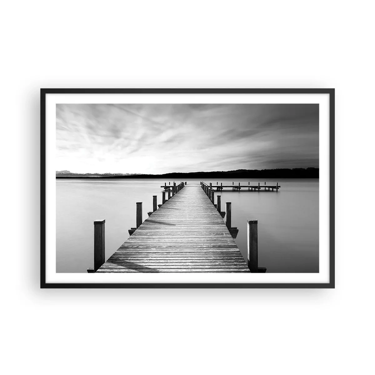 Poster in einem schwarzem Rahmen - An der Wasserstelle - Ruhe - 91x61 cm