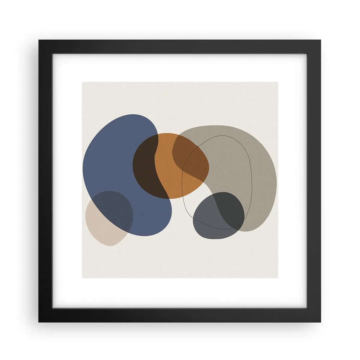 Poster in einem schwarzem Rahmen - Farbtropfen - 30x30 cm