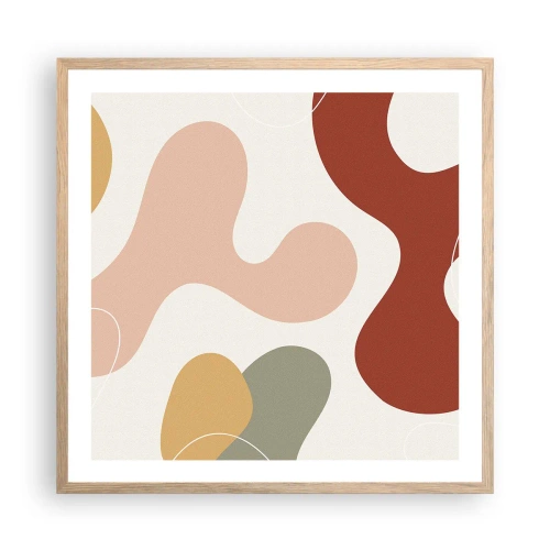 Poster in einem Rahmen aus heller Eiche - Kringel oder Schnörkel? - 60x60 cm