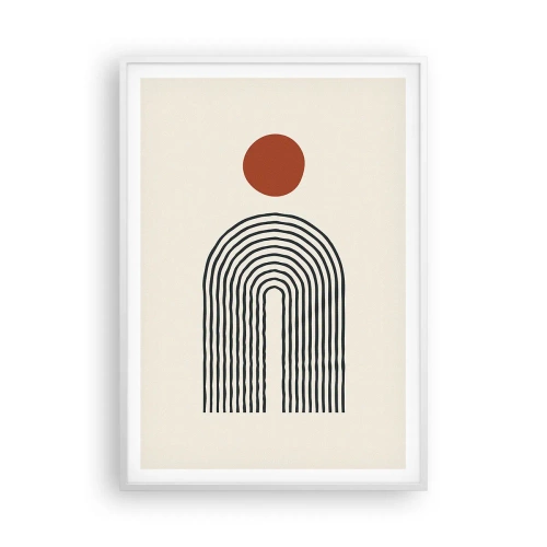 Poster in einem weißen Rahmen - Magnetismus von Formen und Farben - 70x100 cm