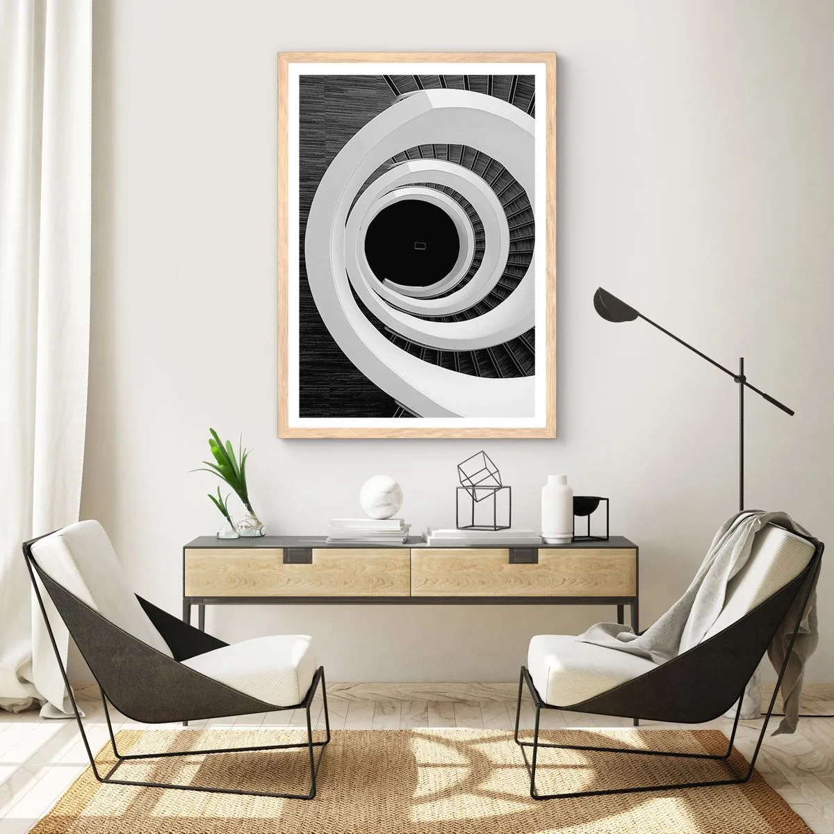Poster in einem Rahmen aus heller Eiche - Zum Kern der Sache - 70x100 cm