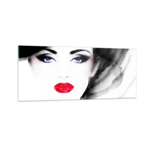 Glasbild - Bild auf glas - Er drückt zurück und ruft an - 100x40 cm