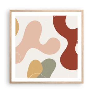 Poster in einem Rahmen aus heller Eiche - Kringel oder Schnörkel? - 60x60 cm