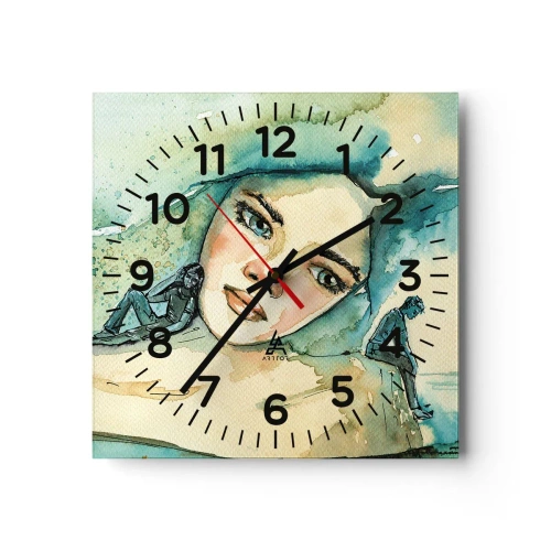 Wanduhr - Glasuhr - Bin ich blau? - 30x30 cm