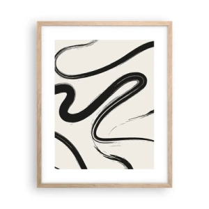 Poster in einem Rahmen aus heller Eiche - Schwarz-Weiß-Laune - 40x50 cm