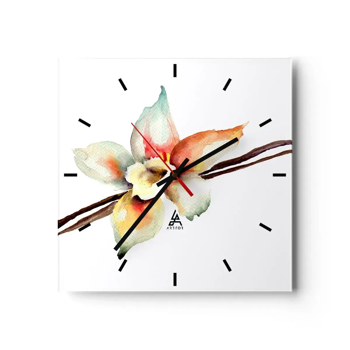 Wanduhr - Glasuhr - Süße mit Farbe verschüttet - 40x40 cm