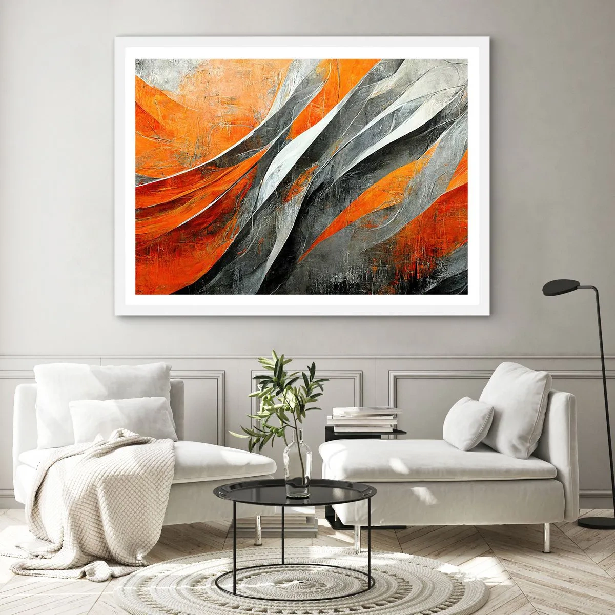 Poster in einem weißen Rahmen - Hitze und Kälte - 40x30 cm