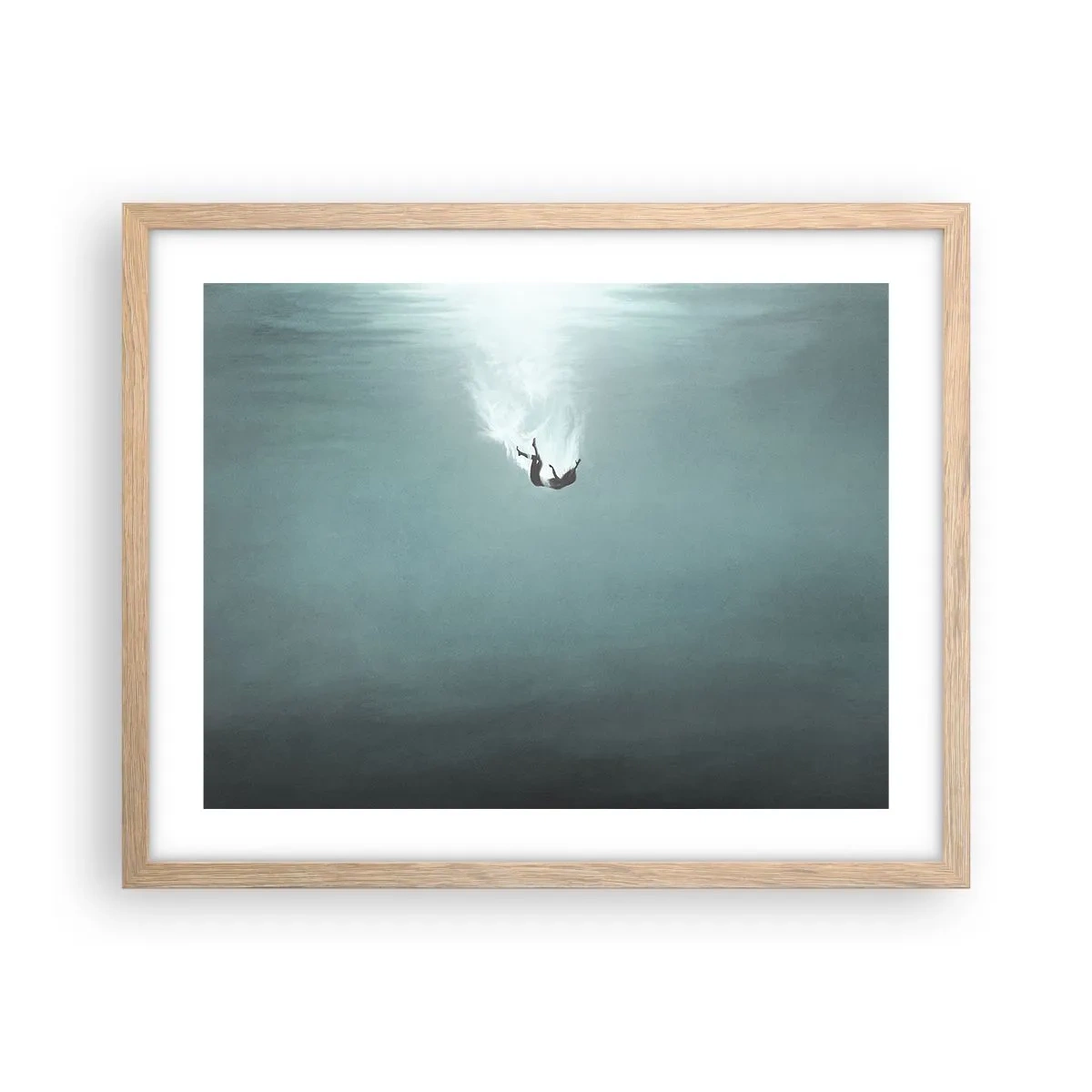 Poster in einem Rahmen aus heller Eiche - In den Armen des Ozeans - 50x40 cm