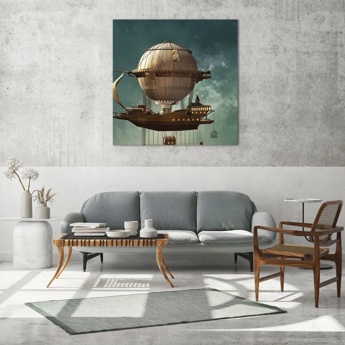 Glasbild - Bild auf glas - Jules Verne sagt Hallo - 60x60 cm