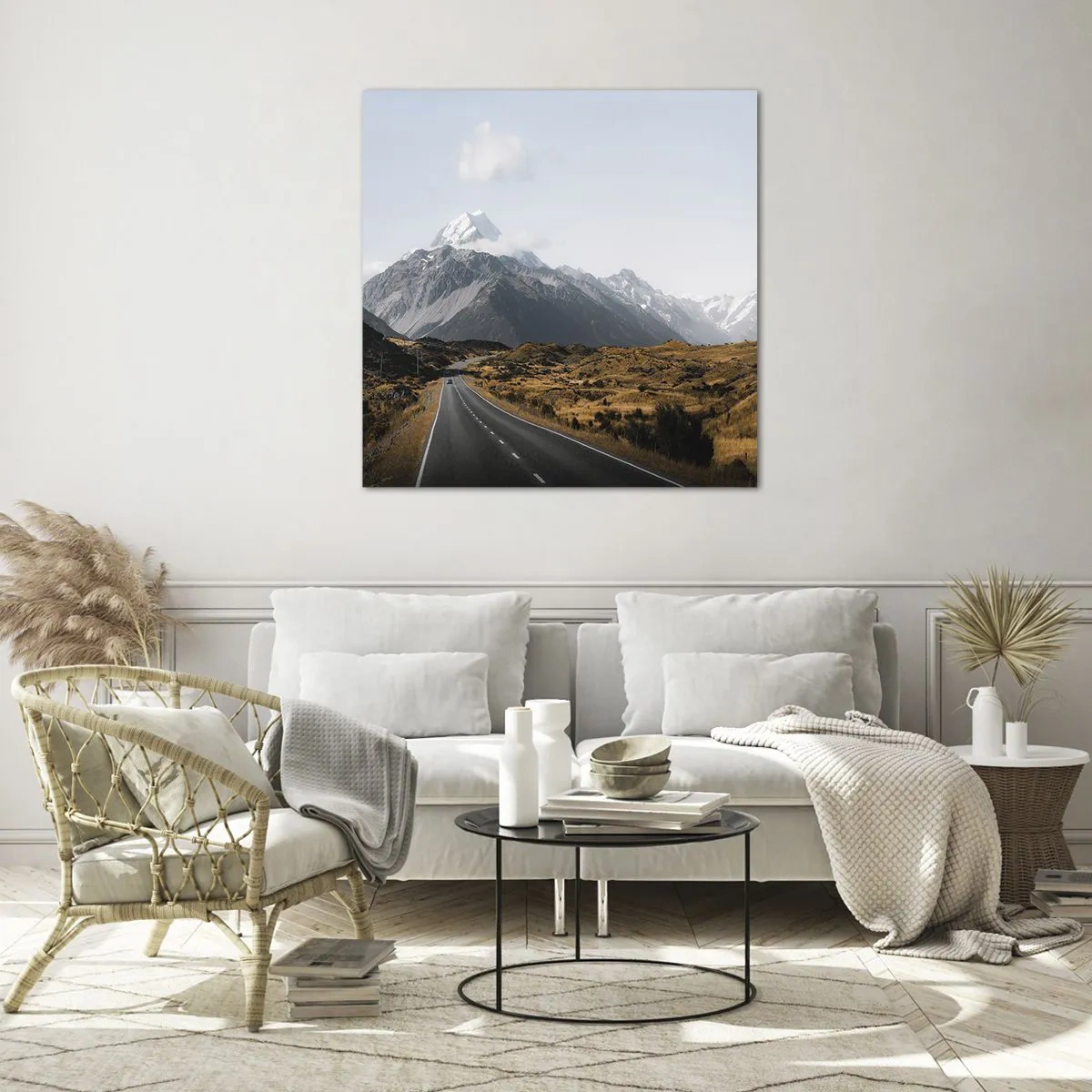 Glasbild - Bild auf glas - Der Weg ins Herz der Berge - 60x60 cm