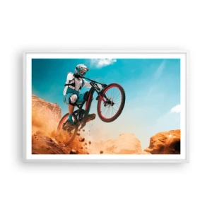 Poster in einem weißen Rahmen - Fahrrad-Wahnsinn-Dämon - 91x61 cm