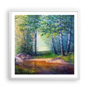 Poster in einem weißen Rahmen - Idyllische Landschaft - 60x60 cm