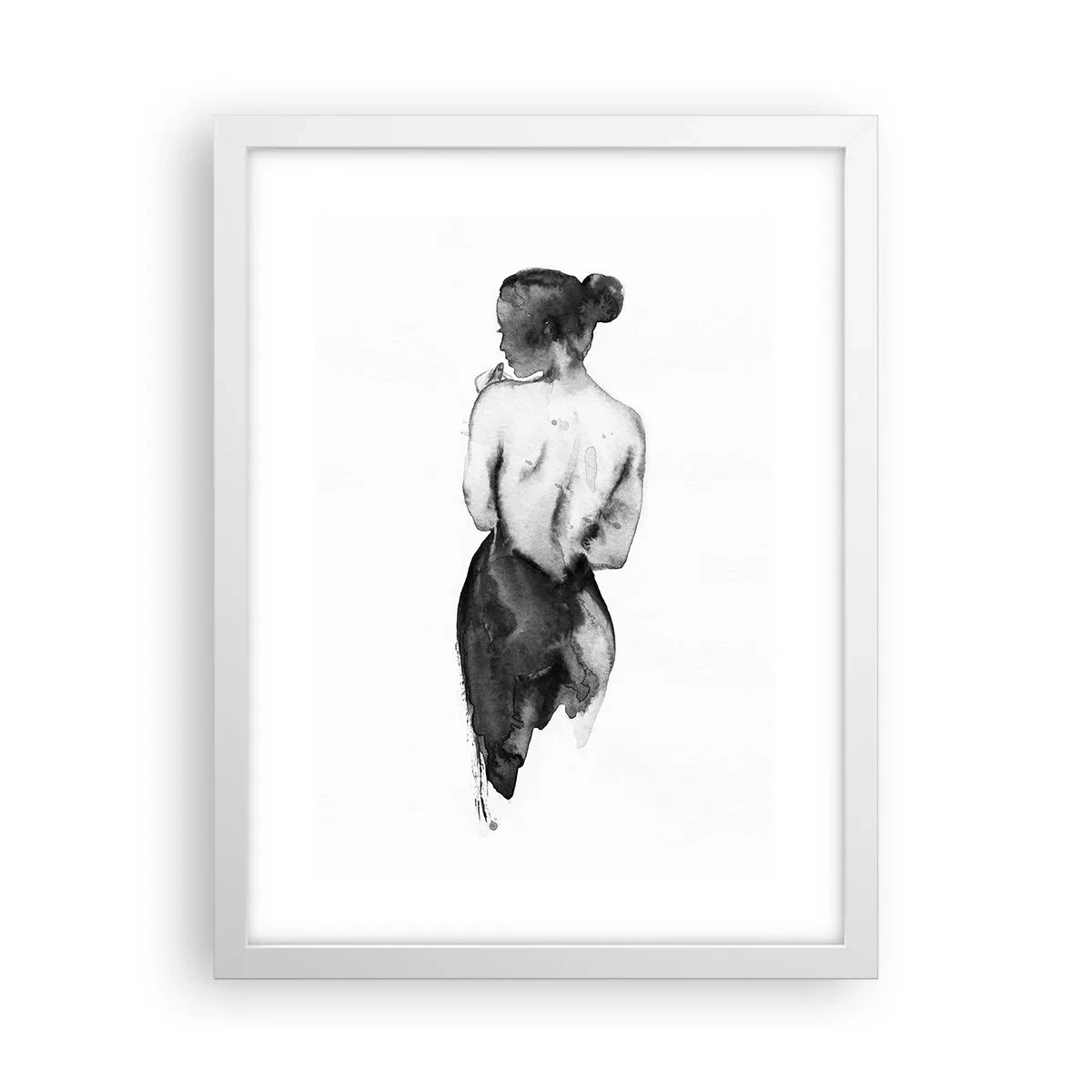 Poster in einem weißen Rahmen - Bei ihr verschwindet die Welt - 30x40 cm