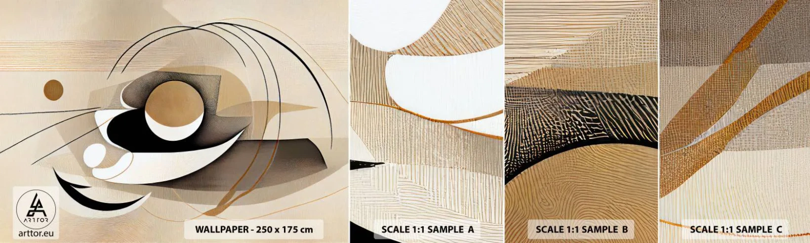 Fototapetenmuster Standard Eco - Komposition: die Essenz des Wortes - Abstraktion, Modern, Stück - 100x30 cm