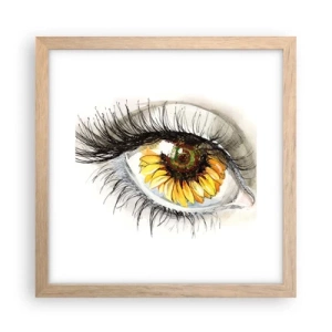 Poster in einem Rahmen aus heller Eiche - Ein Look so heiß wie der Sommer - 30x30 cm