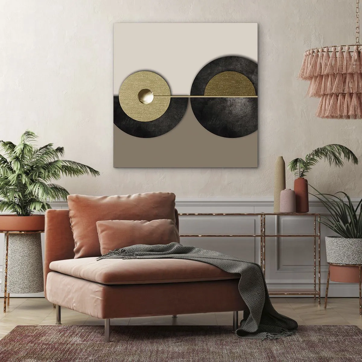 Bild auf Leinwand - Leinwandbild - Variationen rund um den Kreis - 40x40 cm