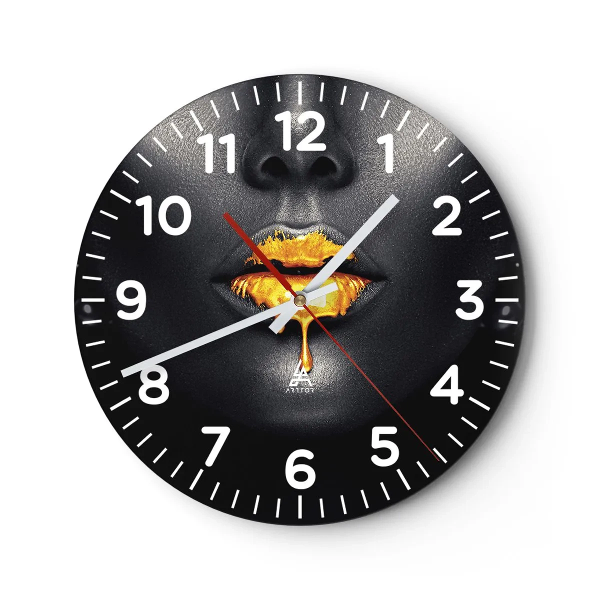 Wanduhr - Glasuhr - Goldmaul - 40x40 cm
