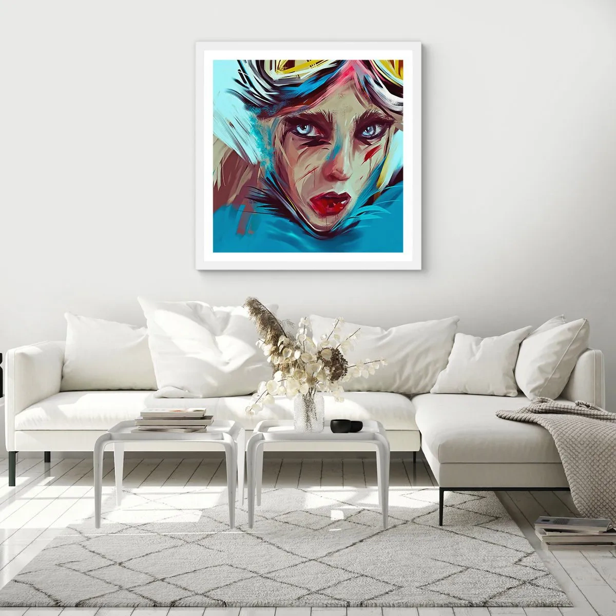 Poster in einem weißen Rahmen - Strassenkämpferin - 60x60 cm