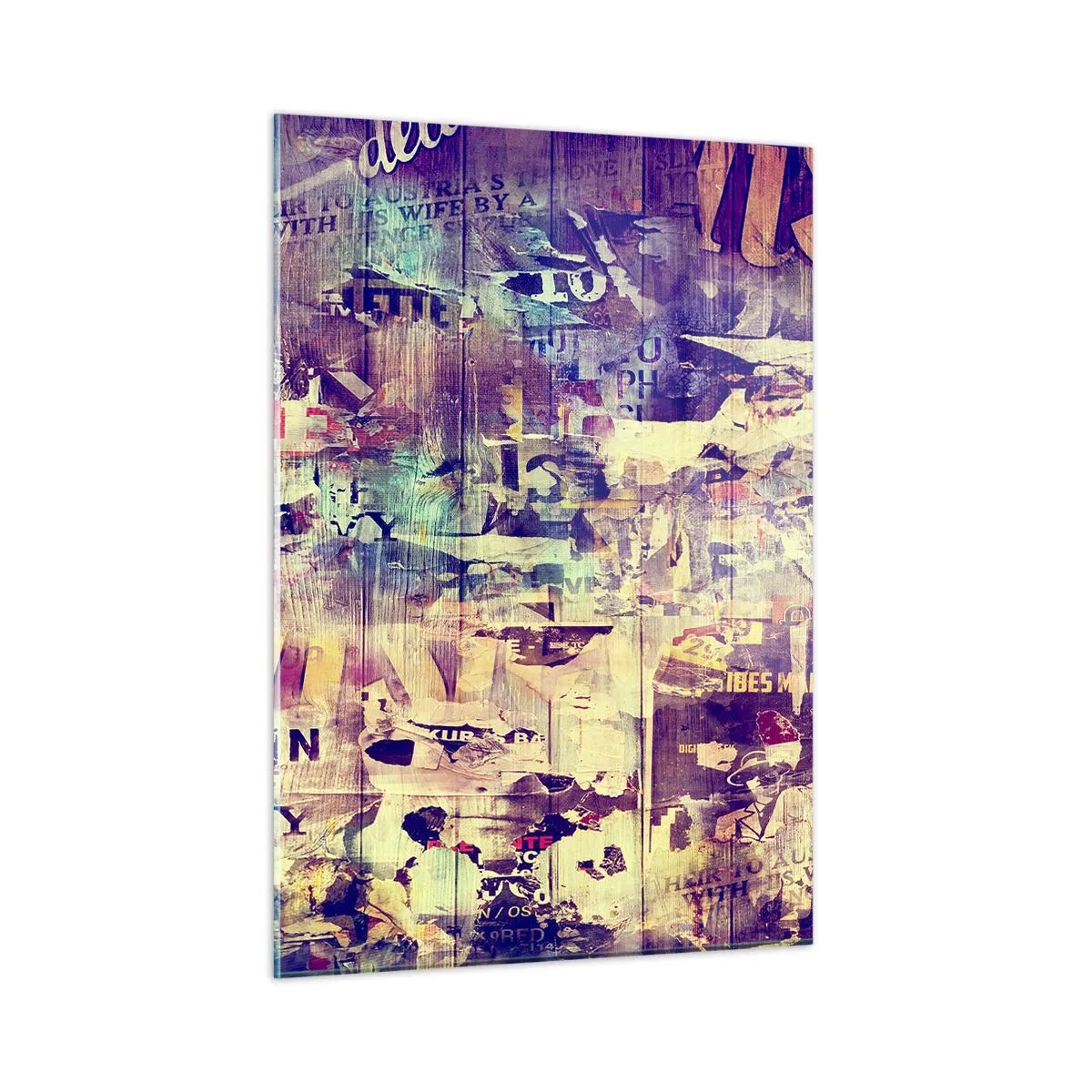 Glasbild - Bild auf glas - Abstrakte Komposition mit urbanen Texturen und Graffiti - 50x70cm - Und das ist alles, was es geben wird - Moderne Wanddekoration für Wohnzimmer und Schlafzimmer ARTTOR