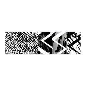 Fototapetenmuster Standard Eco - Zick-weiß, Zack-schwarz - Abstraktion, Stück, Schwarz und weiß - 100x30 cm