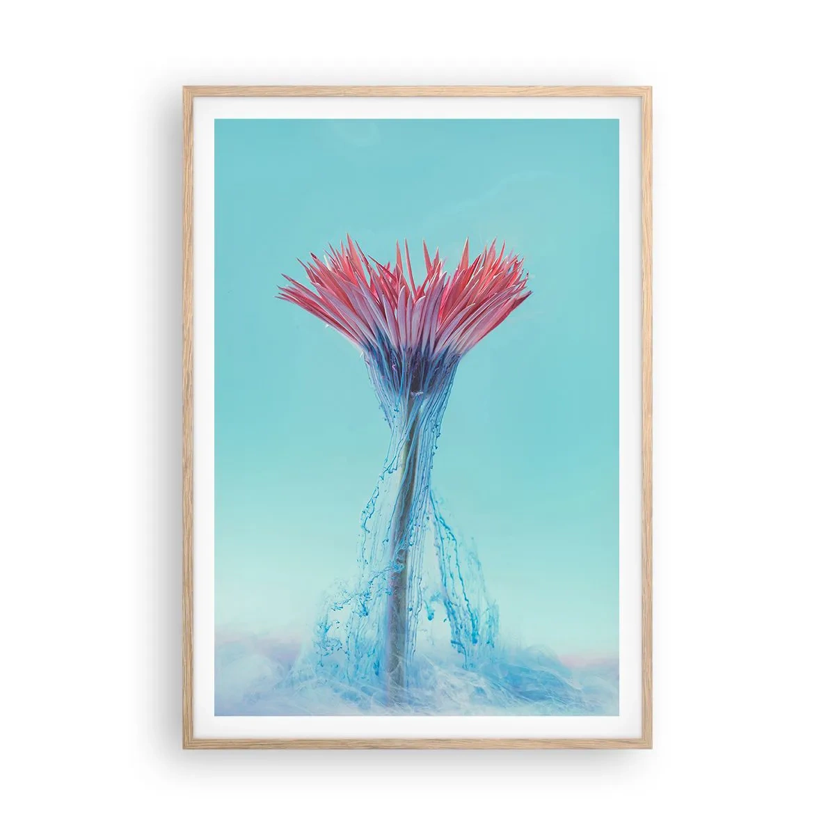 Poster in einem Rahmen aus heller Eiche - In einer belebenden Umarmung - 70x100 cm