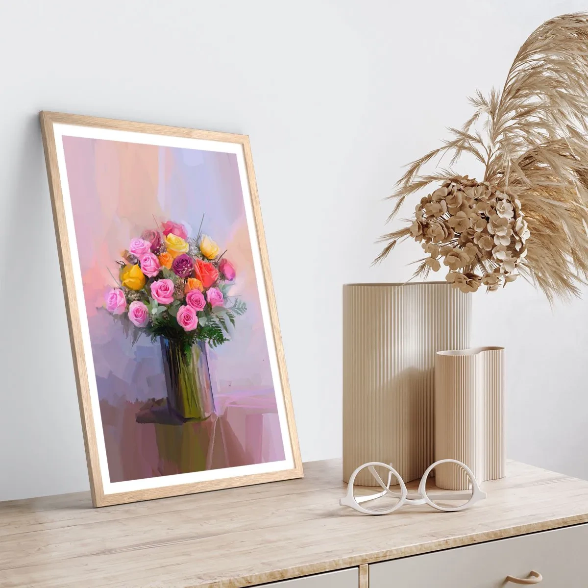 Poster in einem Rahmen aus heller Eiche - Festgehaltene Schönheit - 61x91 cm