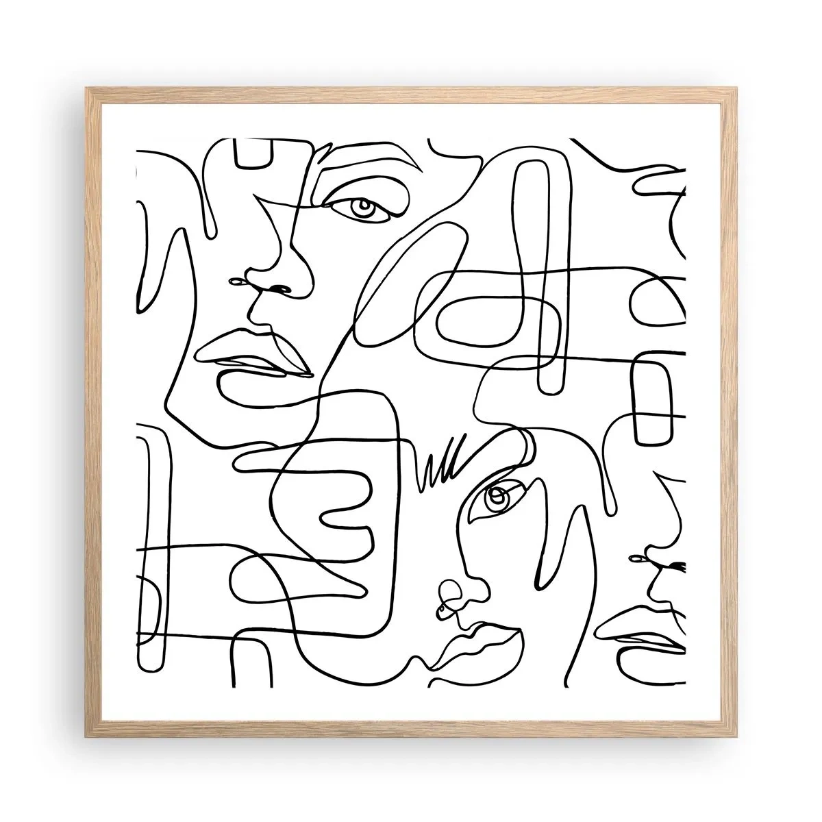 Poster in einem Rahmen aus heller Eiche - In verworrenen Gefühlen - 60x60 cm