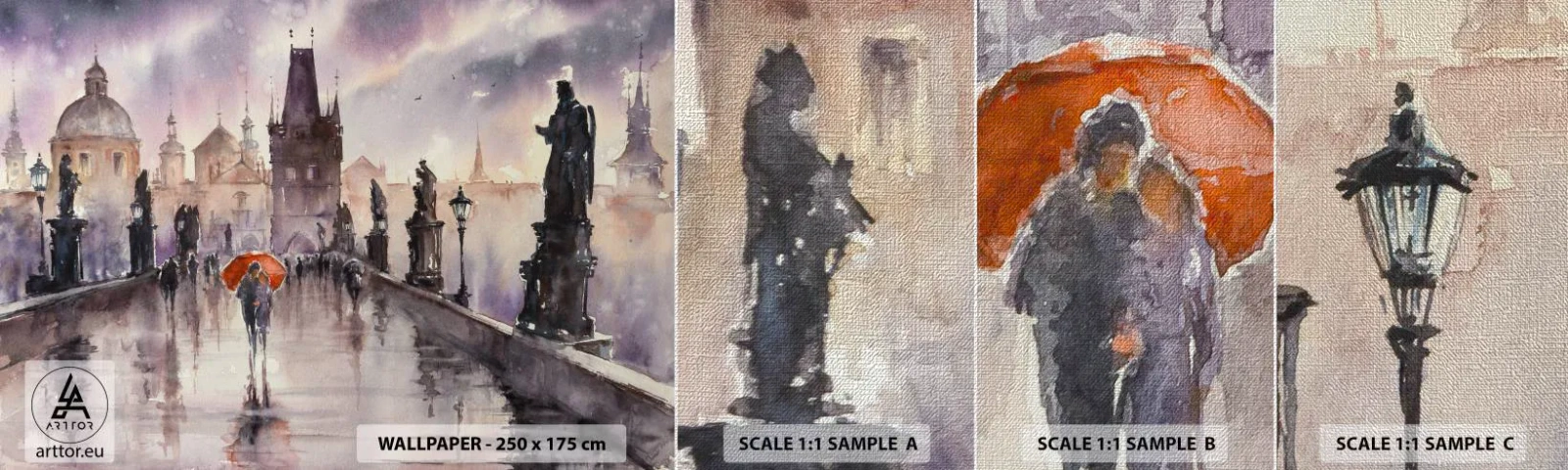 Fototapeten Muster Premium Canvas - Leute verändern sich nicht - Brücke, Landschaft, Klassisch - 100x30 cm