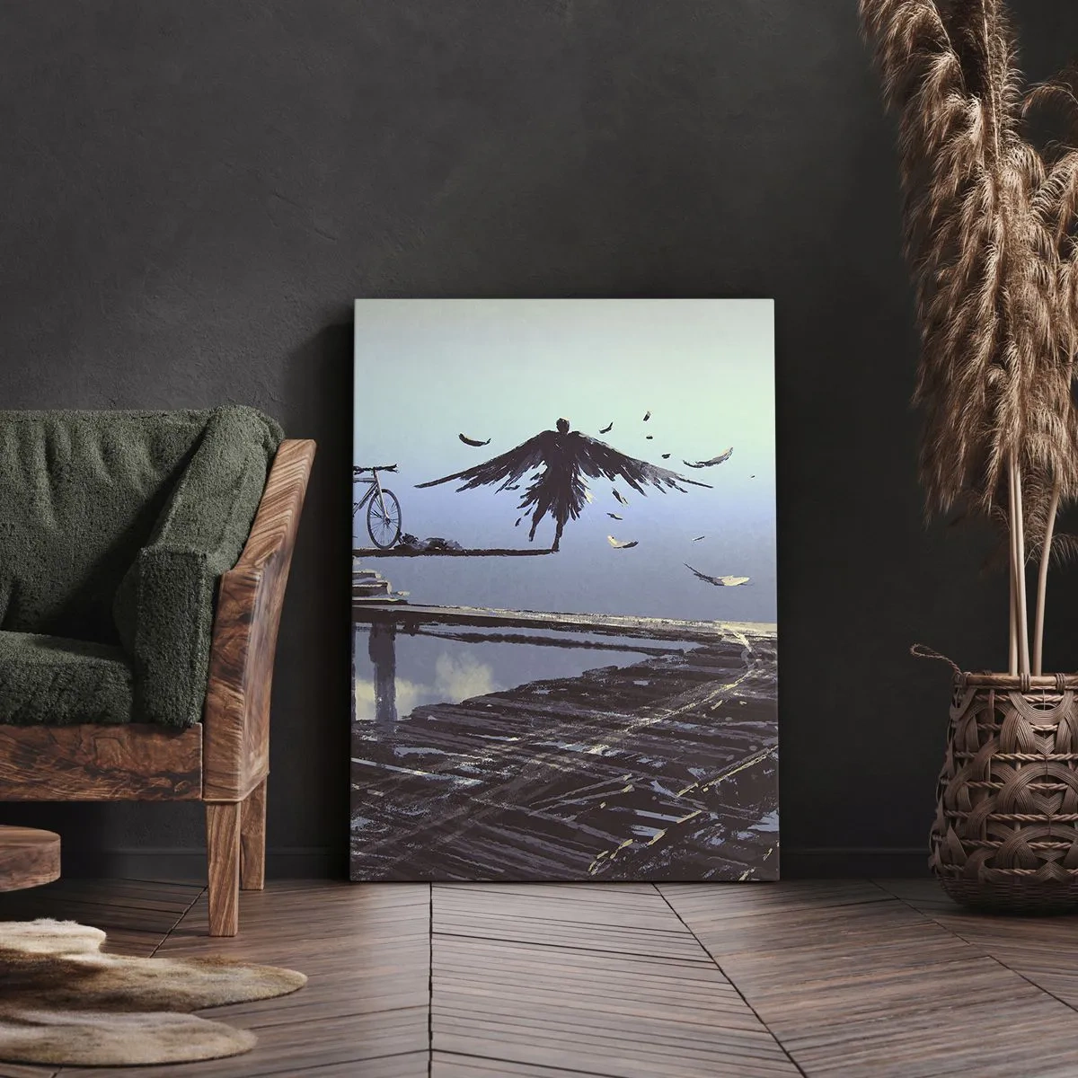 Bild auf Leinwand - Leinwandbild - Ikarus lebt für immer - 55x100 cm