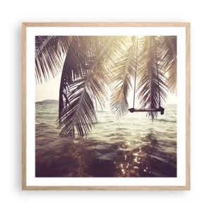 Poster in einem Rahmen aus heller Eiche - Sie können nach Belieben in den Wolken schwingen - 60x60 cm