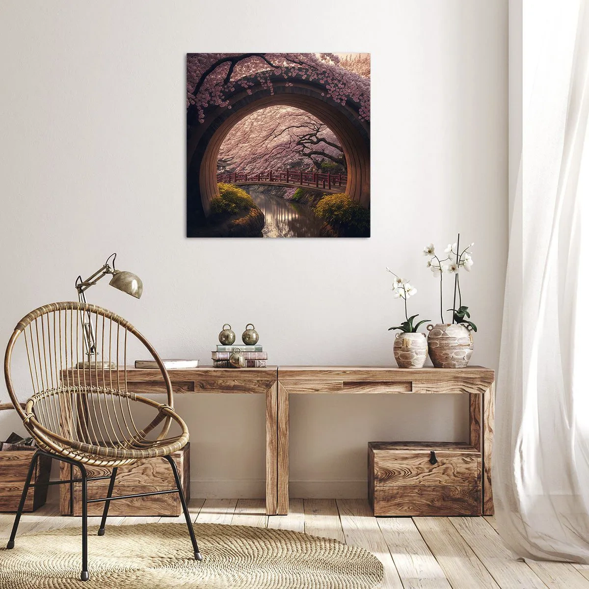 Bild auf Leinwand - Leinwandbild - Japanischer Frühling - 30x30 cm