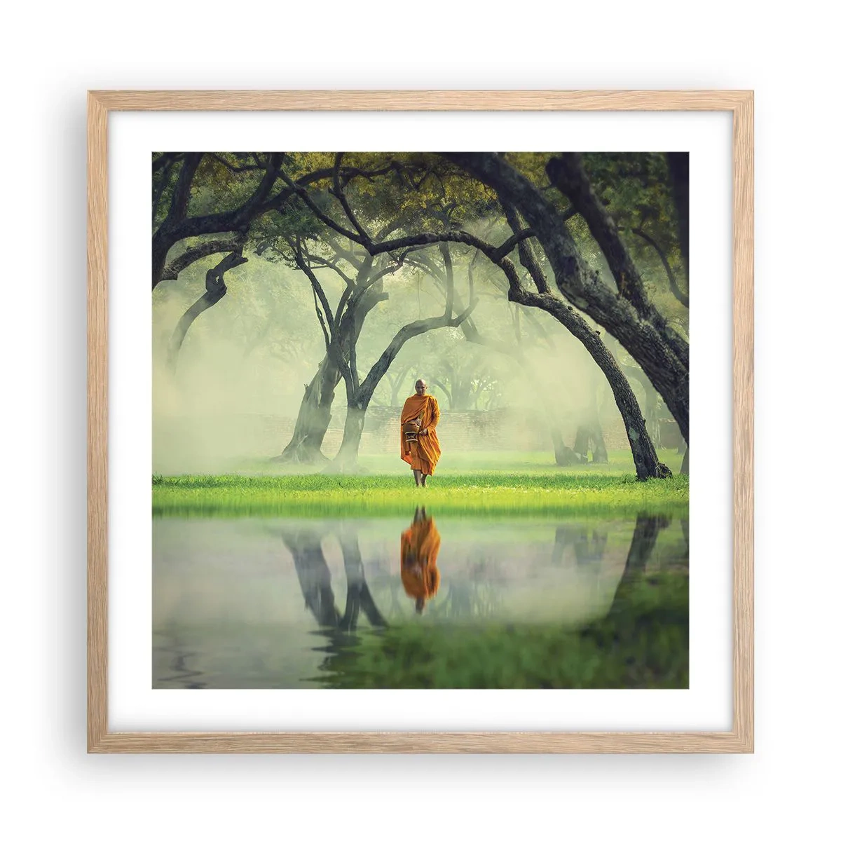 Poster in einem Rahmen aus heller Eiche - Auf dem Weg zur Erleuchtung - 50x50 cm