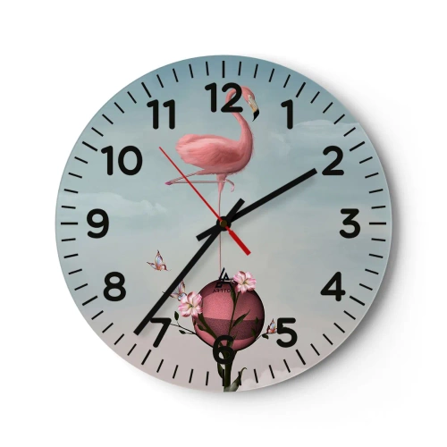 Wanduhr - Glasuhr - Basketball-Allegorie - 30x30 cm