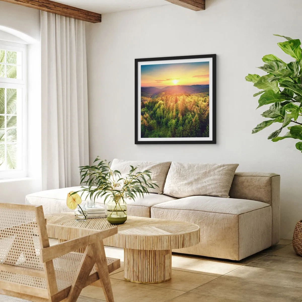 Poster in einem schwarzem Rahmen - Scheitelpunkte und Spitzen - 60x60 cm