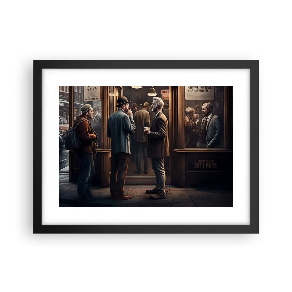 Poster in einem schwarzem Rahmen - Gute Zeit des Tages - 40x30 cm