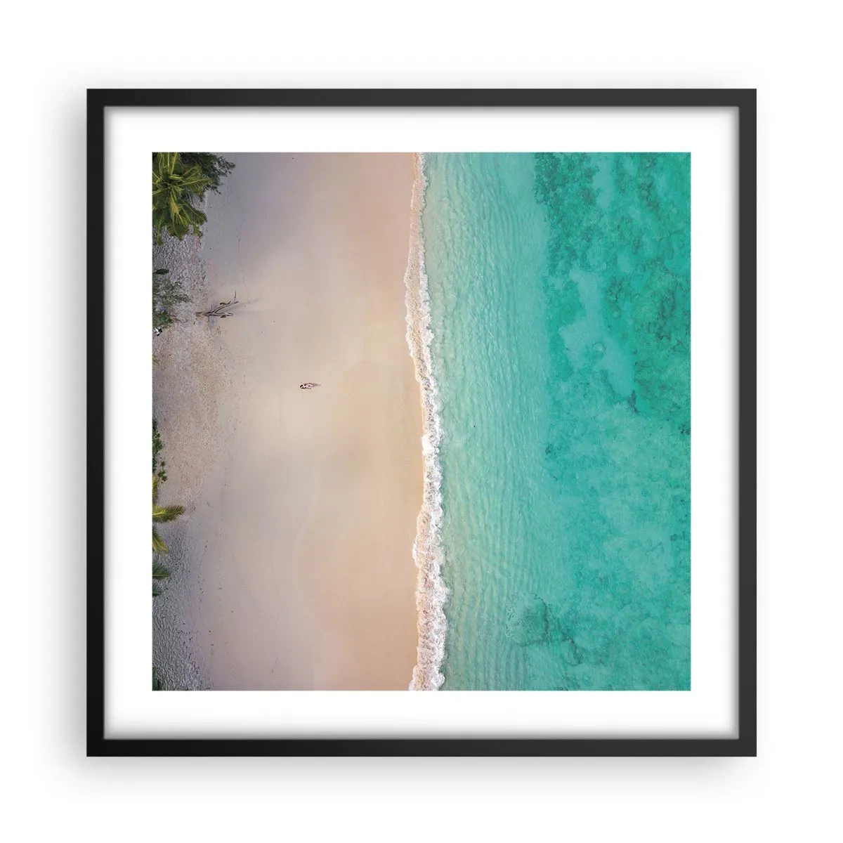 Poster in einem schwarzem Rahmen - Paradiesstrand - 50x50 cm