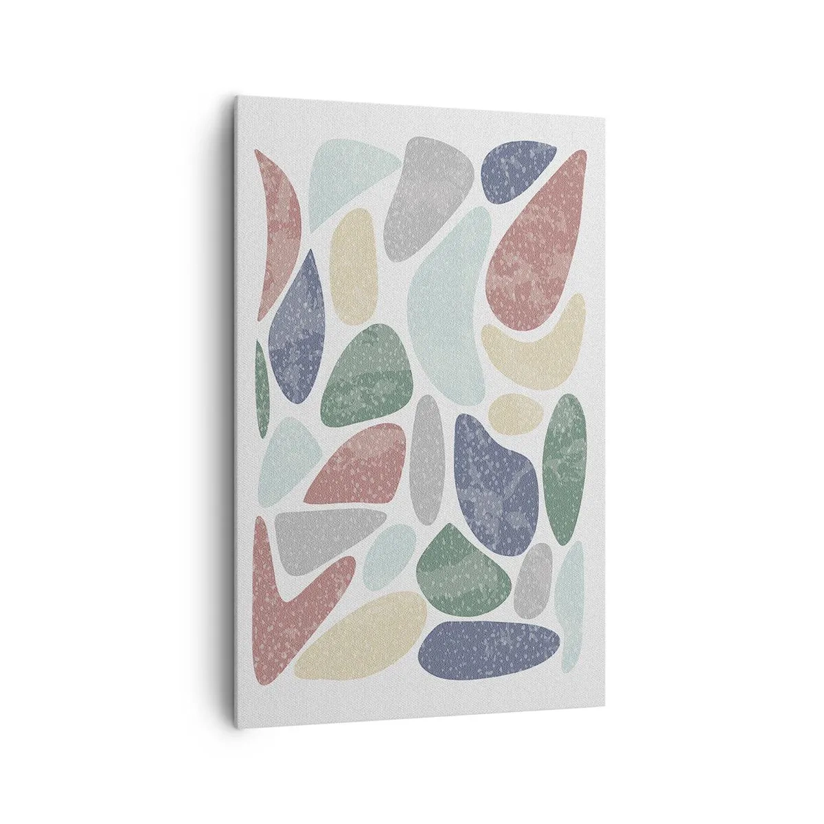 Bild auf Leinwand - Leinwandbild - Bunte organische Formen auf weißem Hintergrund - 80x120cm - Mosaik aus pulverförmigen Farben - Moderne Wanddekoration für Wohnzimmer und Schlafzimmer ARTTOR