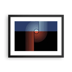 Poster in einem schwarzem Rahmen - In einer geometrischen Umarmung - 40x30 cm