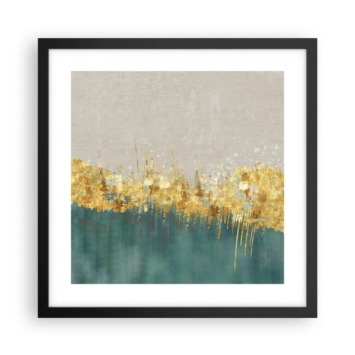 Poster in einem schwarzem Rahmen - Goldener Rand - 40x40 cm