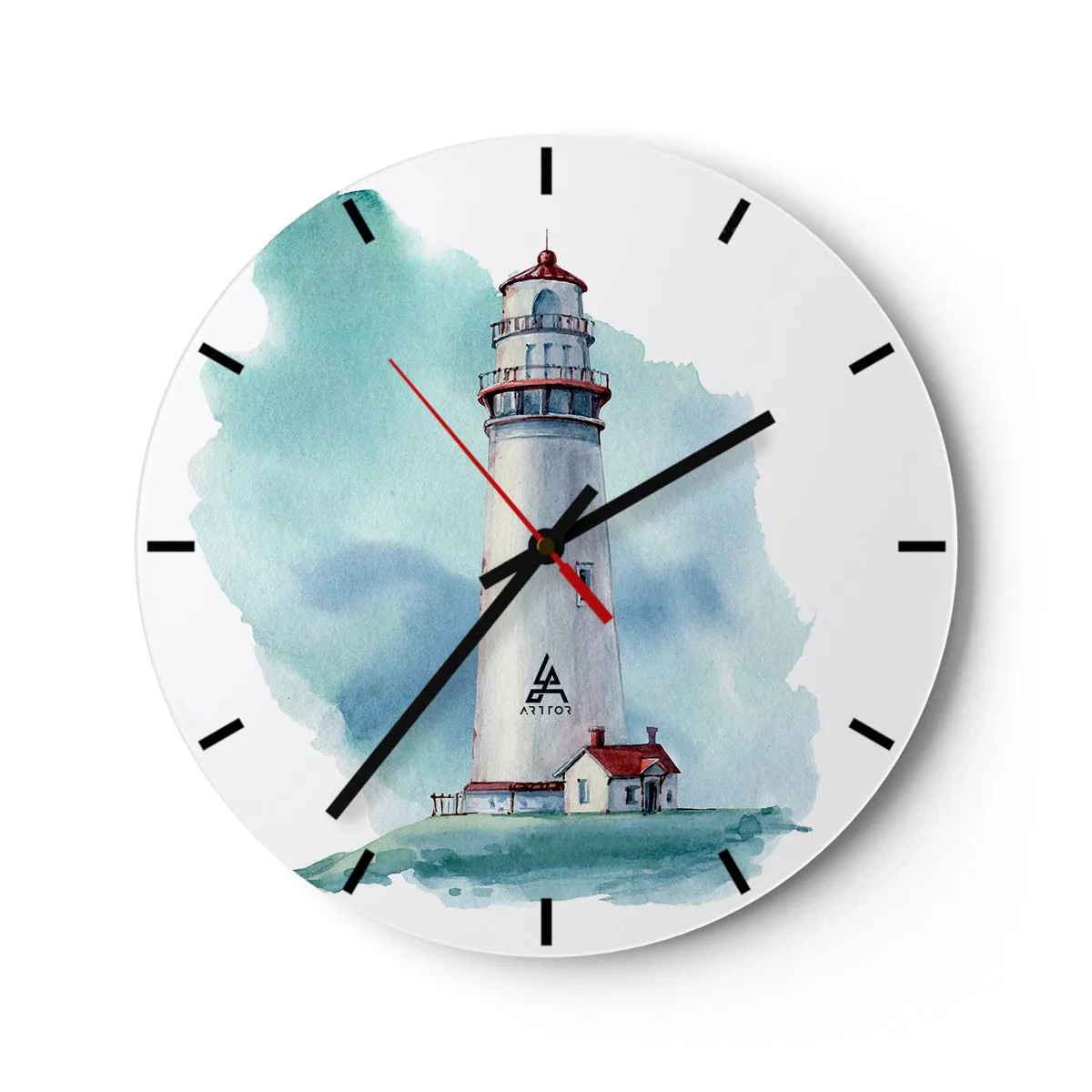 Wanduhr - Glasuhr - Sanfte Schwester vom Blau - 40x40 cm