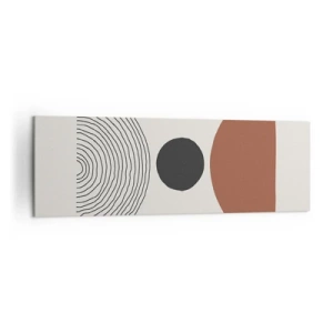 Bild auf Leinwand - Leinwandbild - Abstrakte geometrische Figuren in warmen Farben - 160x50cm - Das Zentrum der Aufmerksamkeit - Moderne Wanddekoration für Wohnzimmer und Schlafzimmer ARTTOR