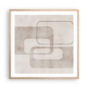 Poster in einem Rahmen aus heller Eiche - Geometrische Fuge - 60x60 cm