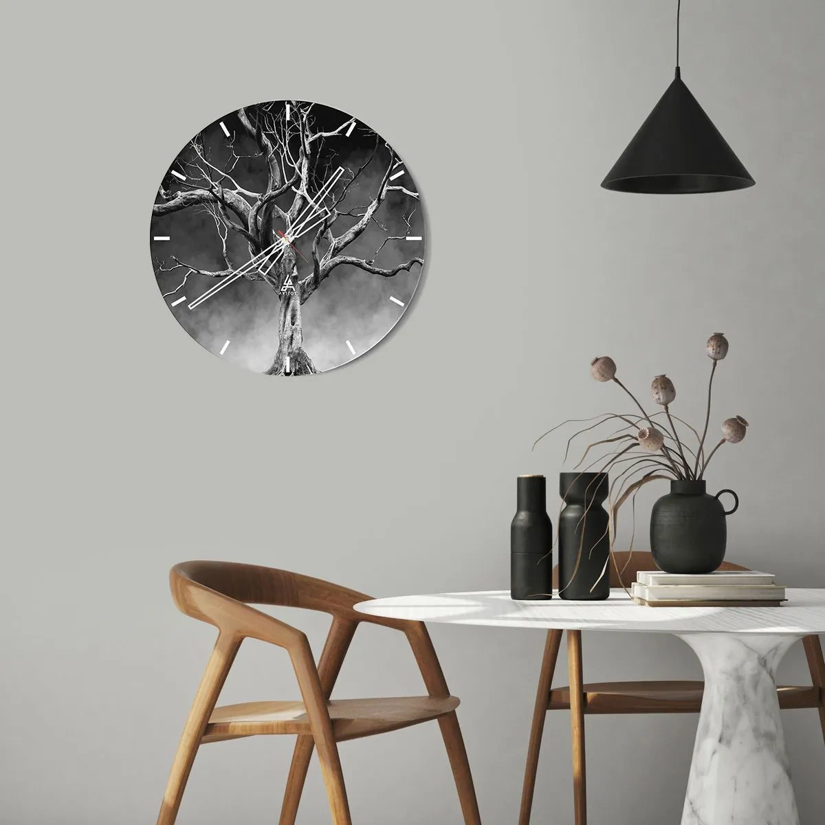 Wanduhr - Glasuhr - Ursprünglich und heilig - 40x40 cm