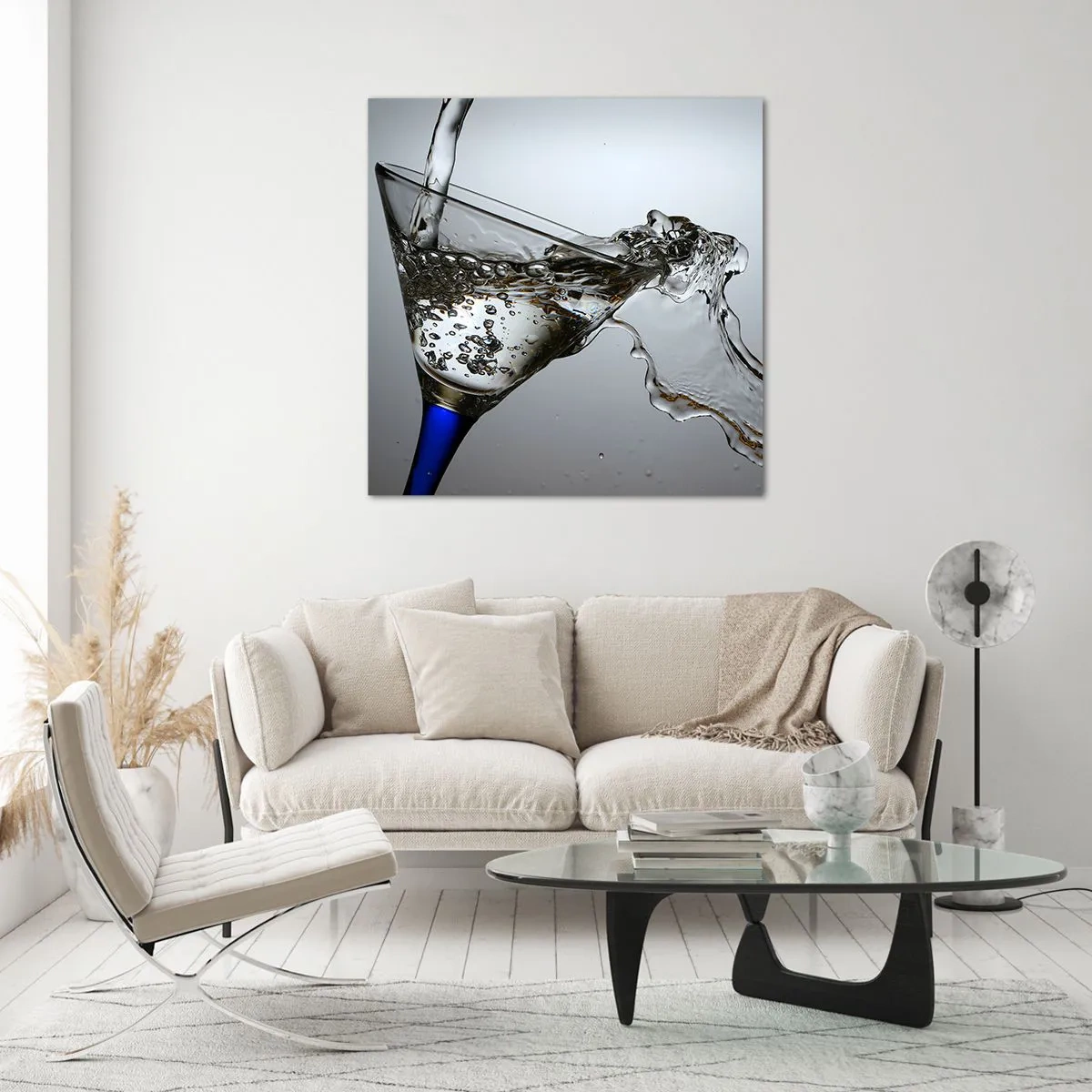 Glasbild - Bild auf glas - Kristallwasser in Kristallglas - 50x50 cm