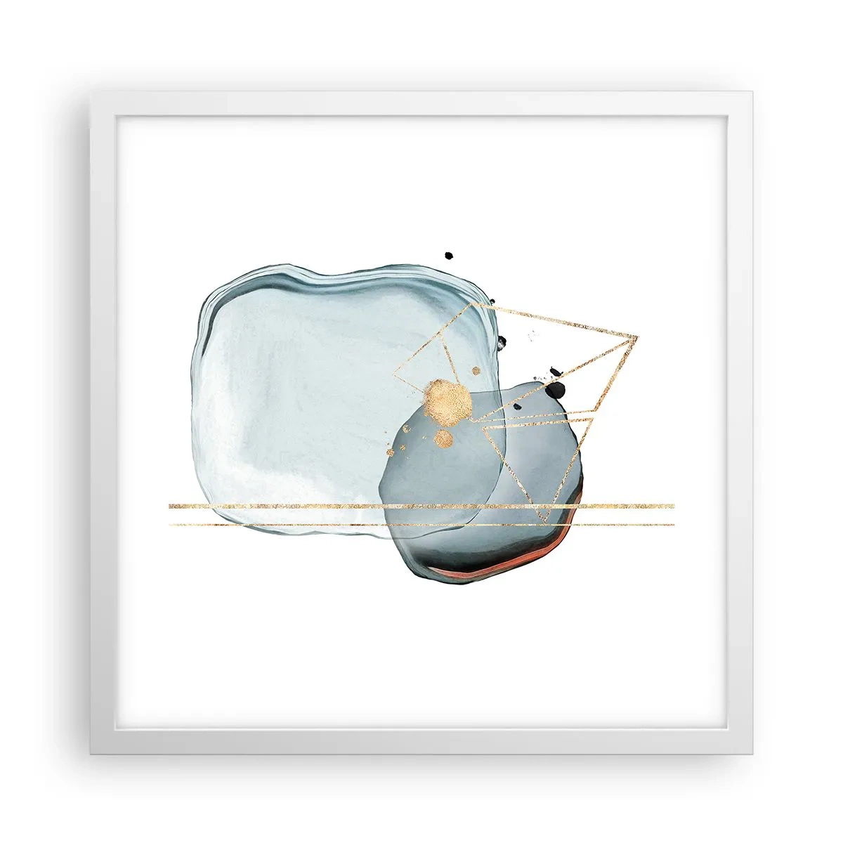 Poster in einem weißen Rahmen - Eine Studie über Tropfen - 40x40 cm