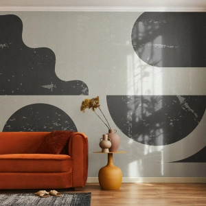 Fototapete Premium Sand - Komposition oben und unten - Abstraktion, Schwarz und weiß, Alt - 200x140 cm